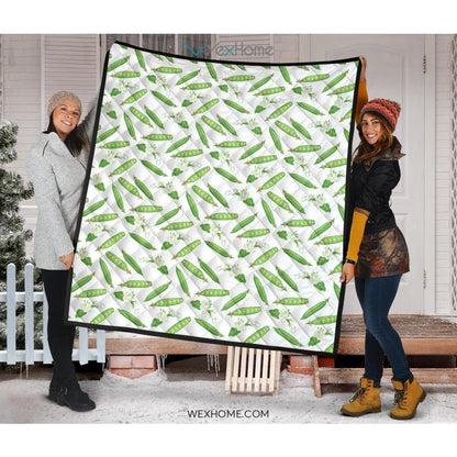 Green Peas Pattern Print Design 04 Premium Quilt