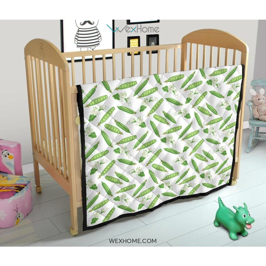 Green Peas Pattern Print Design 04 Premium Quilt