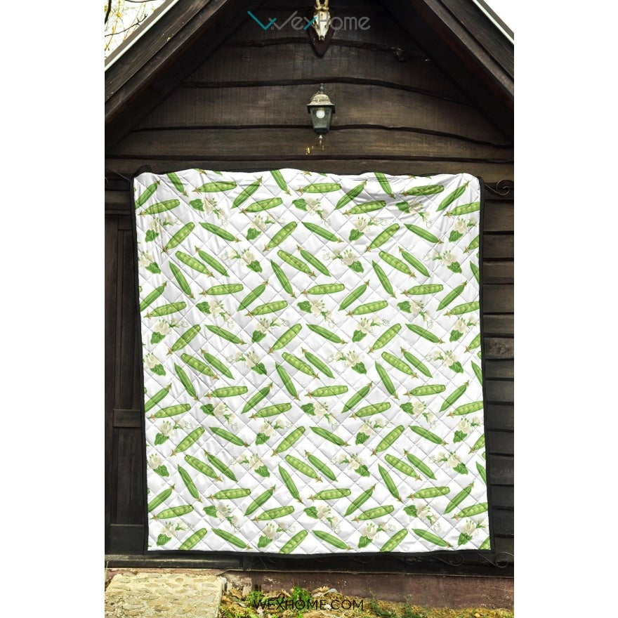 Green Peas Pattern Print Design 04 Premium Quilt