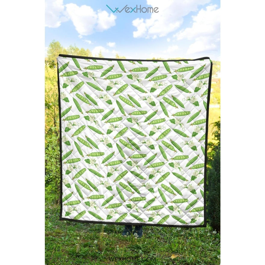Green Peas Pattern Print Design 04 Premium Quilt