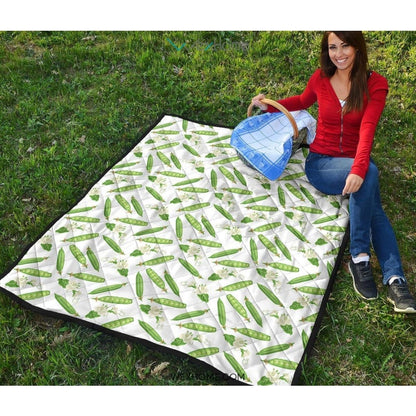 Green Peas Pattern Print Design 04 Premium Quilt