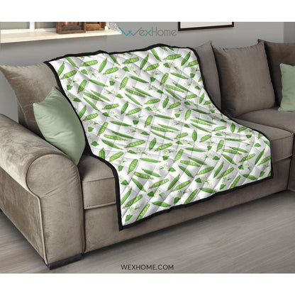 Green Peas Pattern Print Design 04 Premium Quilt