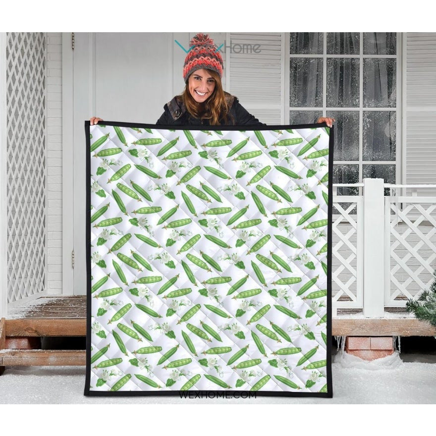 Green Peas Pattern Print Design 04 Premium Quilt