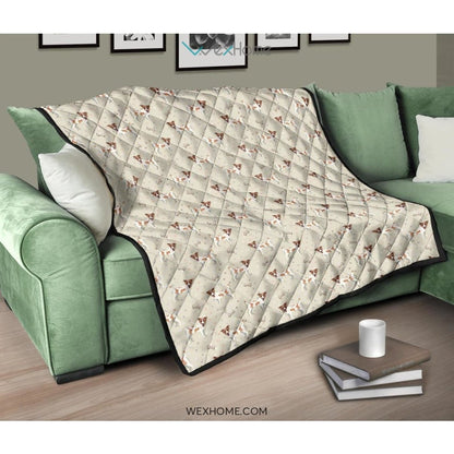 Jack Russel Pattern Print Design 02 Premium Quilt