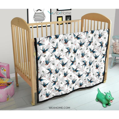 Swallow Pattern Print Design 04 Premium Quilt