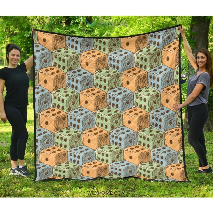 Dice Pattern Print Design 05 Premium Quilt