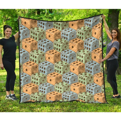 Dice Pattern Print Design 05 Premium Quilt