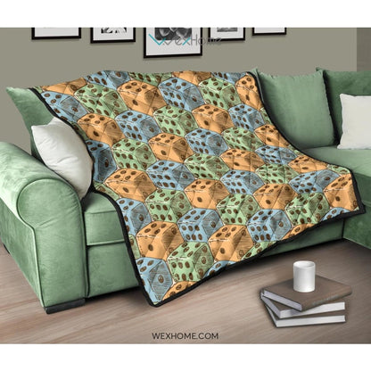 Dice Pattern Print Design 05 Premium Quilt