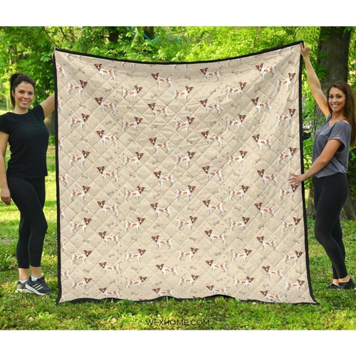Jack Russel Pattern Print Design 02 Premium Quilt