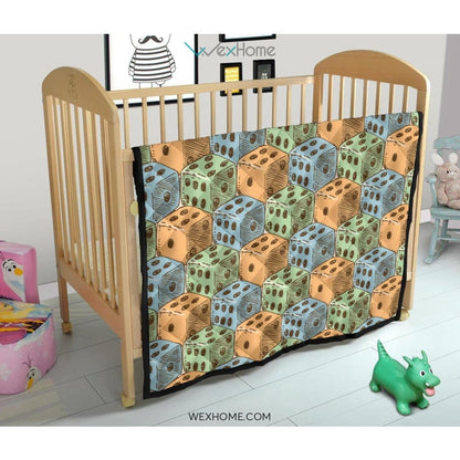 Dice Pattern Print Design 05 Premium Quilt