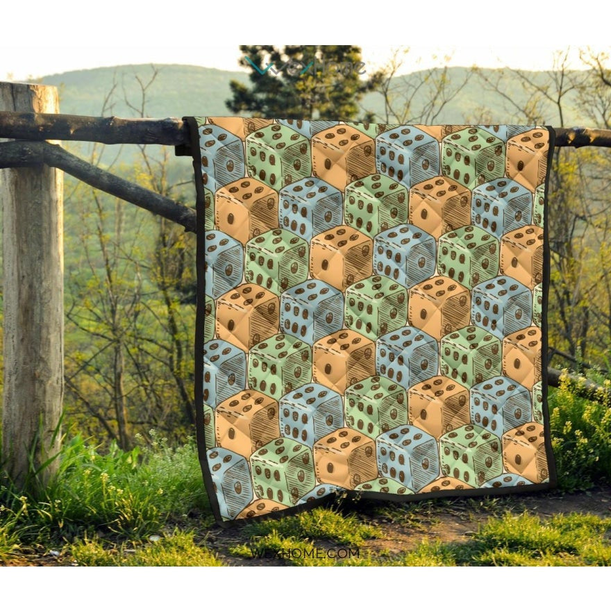 Dice Pattern Print Design 05 Premium Quilt