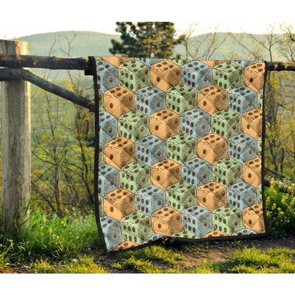 Dice Pattern Print Design 05 Premium Quilt