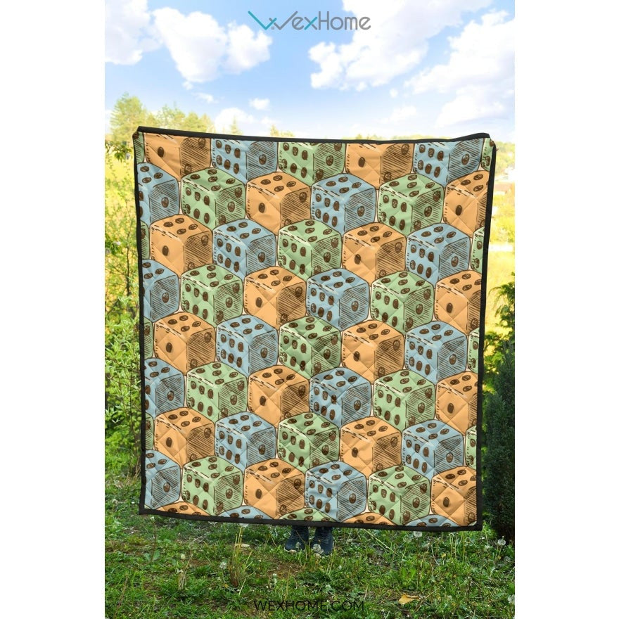 Dice Pattern Print Design 05 Premium Quilt