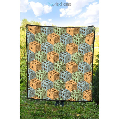 Dice Pattern Print Design 05 Premium Quilt