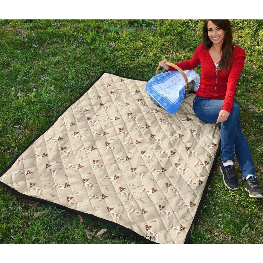 Jack Russel Pattern Print Design 02 Premium Quilt
