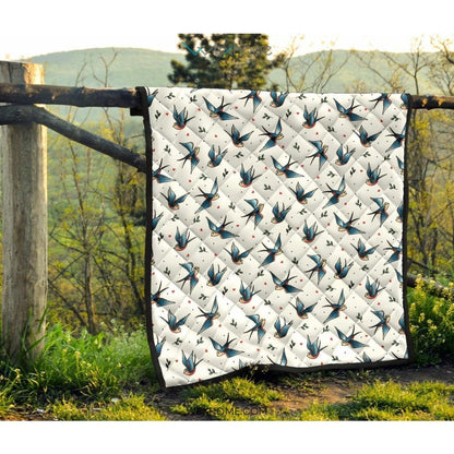 Swallow Pattern Print Design 04 Premium Quilt