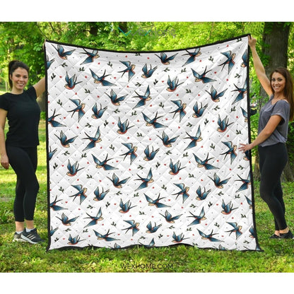 Swallow Pattern Print Design 04 Premium Quilt