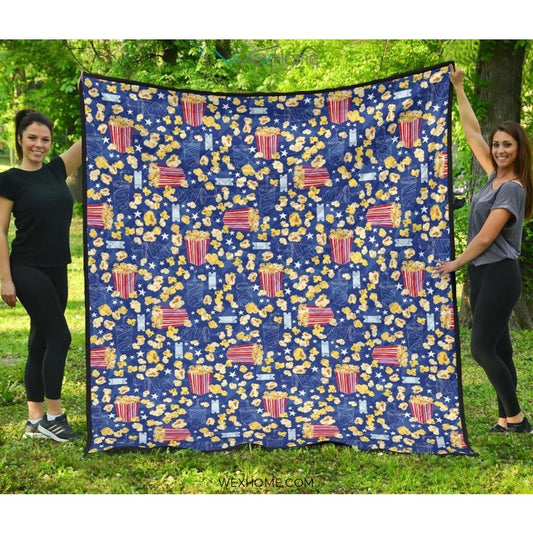 Popcorn Pattern Print Design 01 Premium Quilt
