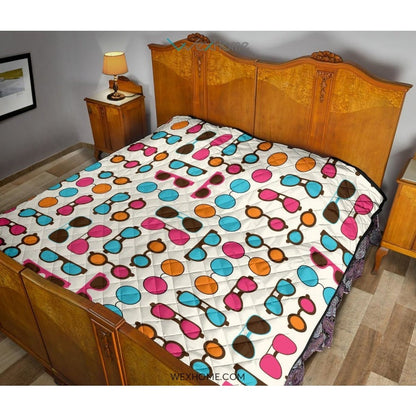 Sun Glasses Pattern Print Design 03 Premium Quilt