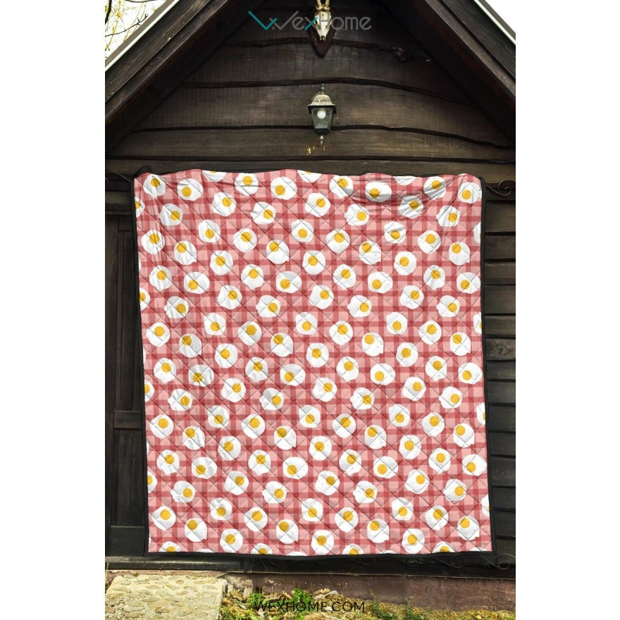 Fried Eggs Pattern Print Design 03 Premium Quilt