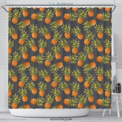 Pineapple Fruit Decor Unique Design Shower Curtain