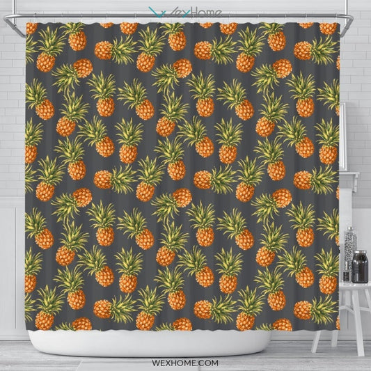 Pineapple Fruit Decor Unique Design Shower Curtain