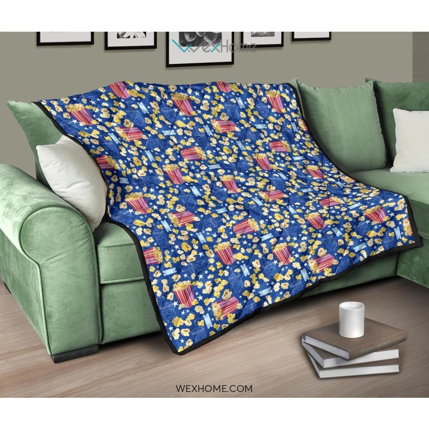 Popcorn Pattern Print Design 01 Premium Quilt