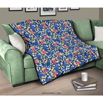 Popcorn Pattern Print Design 01 Premium Quilt