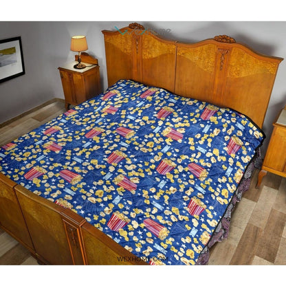 Popcorn Pattern Print Design 01 Premium Quilt