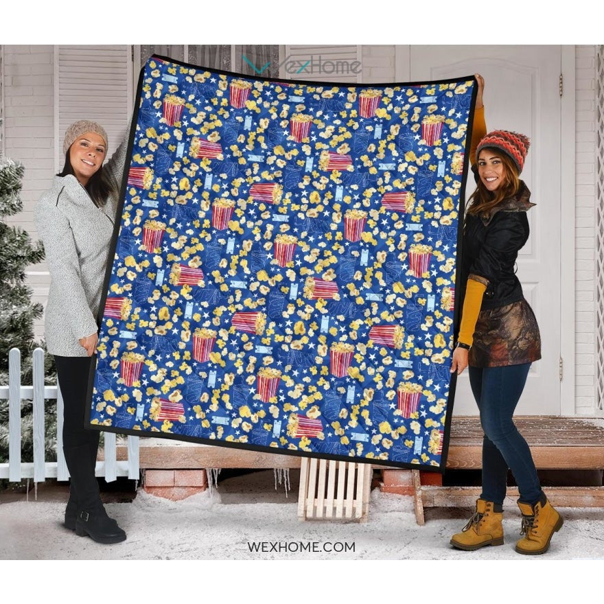 Popcorn Pattern Print Design 01 Premium Quilt