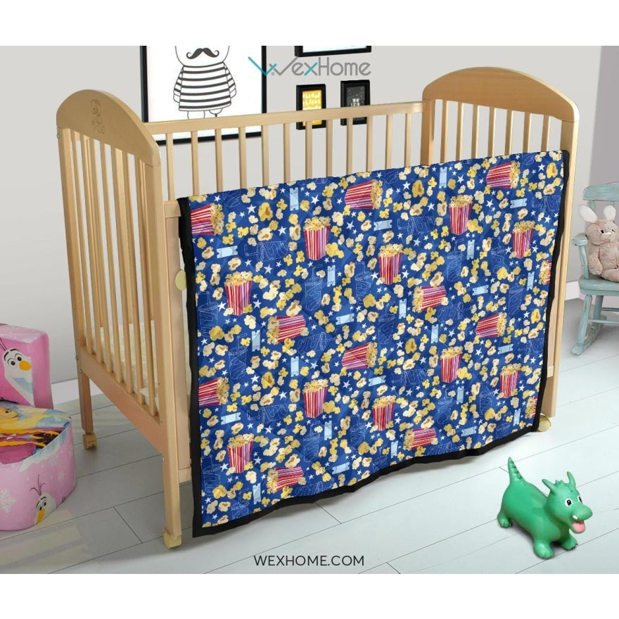 Popcorn Pattern Print Design 01 Premium Quilt