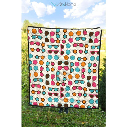 Sun Glasses Pattern Print Design 03 Premium Quilt