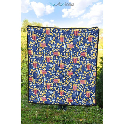 Popcorn Pattern Print Design 01 Premium Quilt