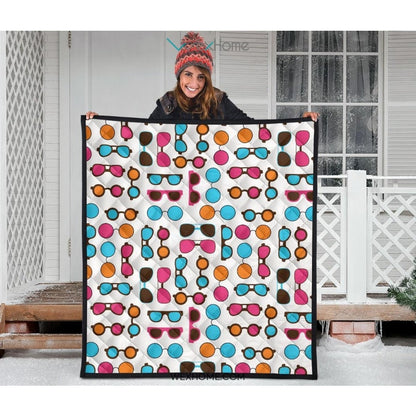 Sun Glasses Pattern Print Design 03 Premium Quilt