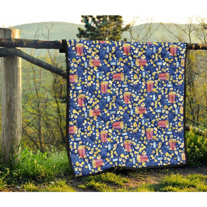 Popcorn Pattern Print Design 01 Premium Quilt
