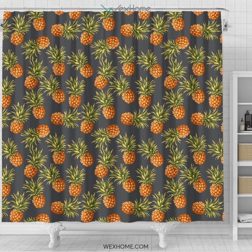 Pineapple Fruit Decor Unique Design Shower Curtain