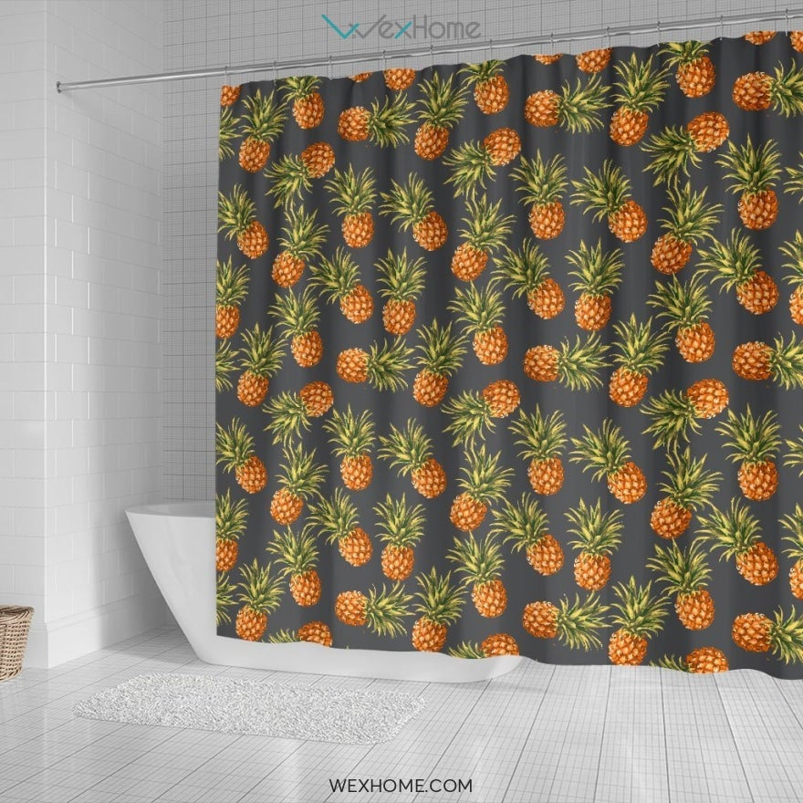 Pineapple Fruit Decor Unique Design Shower Curtain