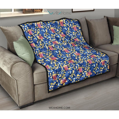 Popcorn Pattern Print Design 01 Premium Quilt