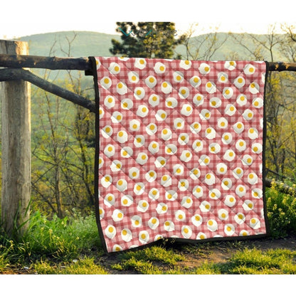Fried Eggs Pattern Print Design 03 Premium Quilt