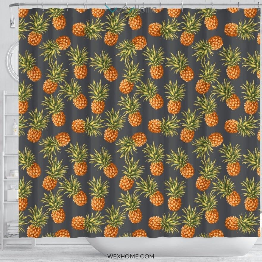 Pineapple Fruit Decor Unique Design Shower Curtain
