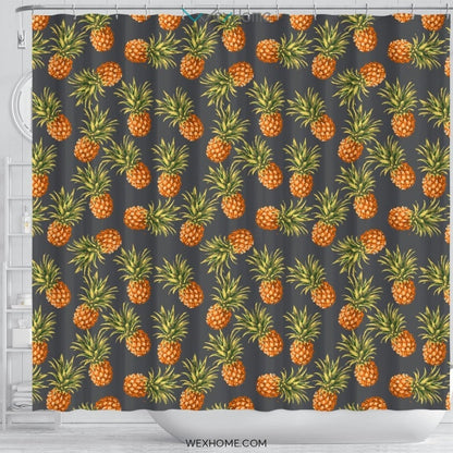 Pineapple Fruit Decor Unique Design Shower Curtain