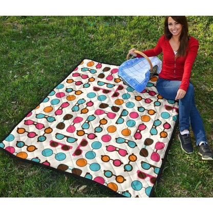Sun Glasses Pattern Print Design 03 Premium Quilt