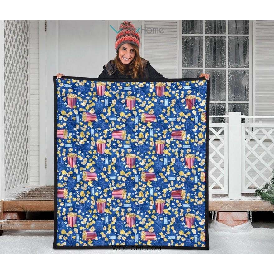 Popcorn Pattern Print Design 01 Premium Quilt