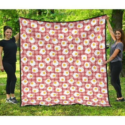 Fried Eggs Pattern Print Design 03 Premium Quilt
