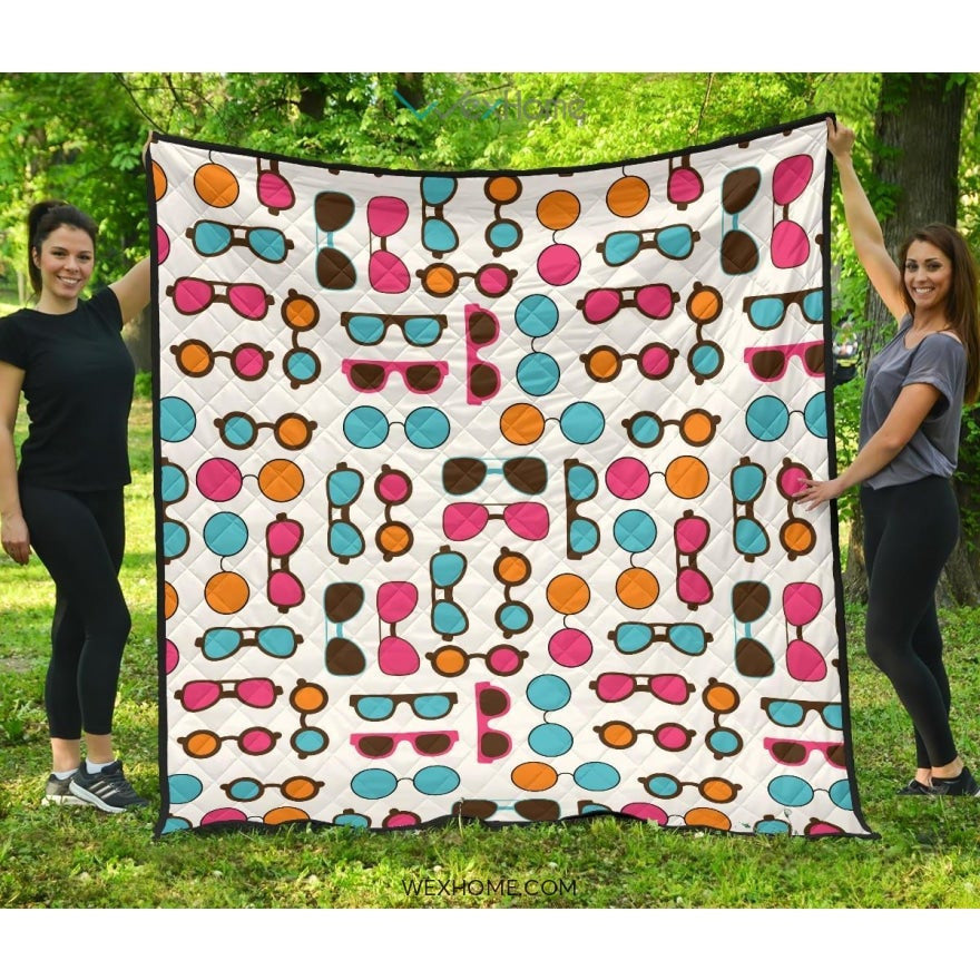 Sun Glasses Pattern Print Design 03 Premium Quilt