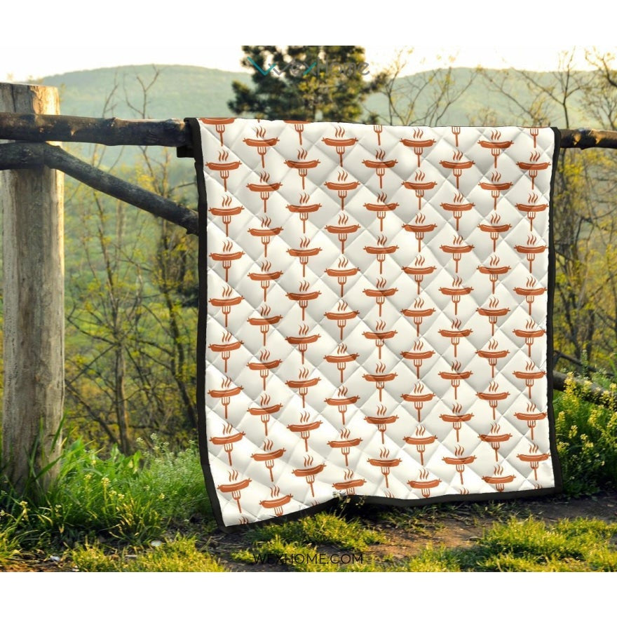 Sausage Pattern Print Design 05 Premium Quilt