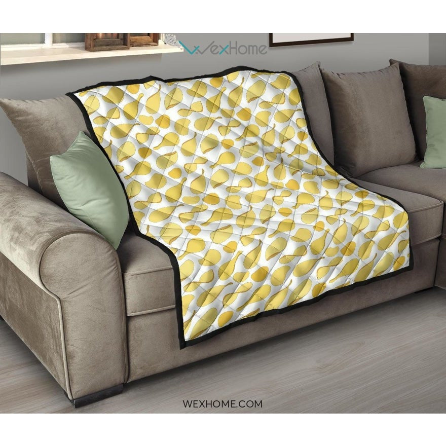 Potato Chips Pattern Print Design 02 Premium Quilt