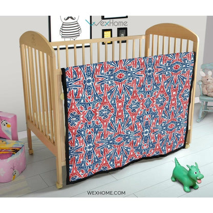 Eiffel Tower Pattern Print Design 02 Premium Quilt