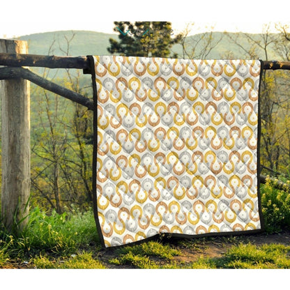 Horseshoes Pattern Print Design 03 Premium Quilt
