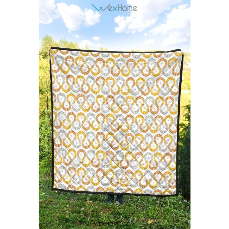 Horseshoes Pattern Print Design 03 Premium Quilt